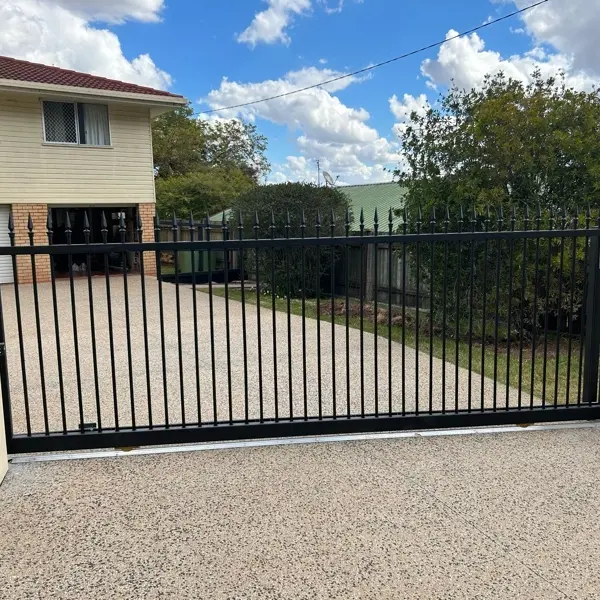 after Black Powder-coated Aluminium Sliding Gate – Fab Gate + Infill Panels, Mount Lofty