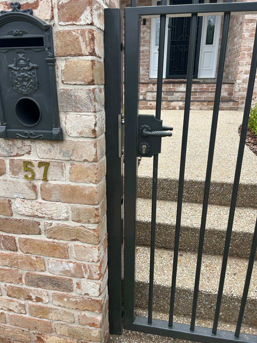 after Monument Powder-coated Aluminium Swing Gate – Gate + Fence, Mount Lofty