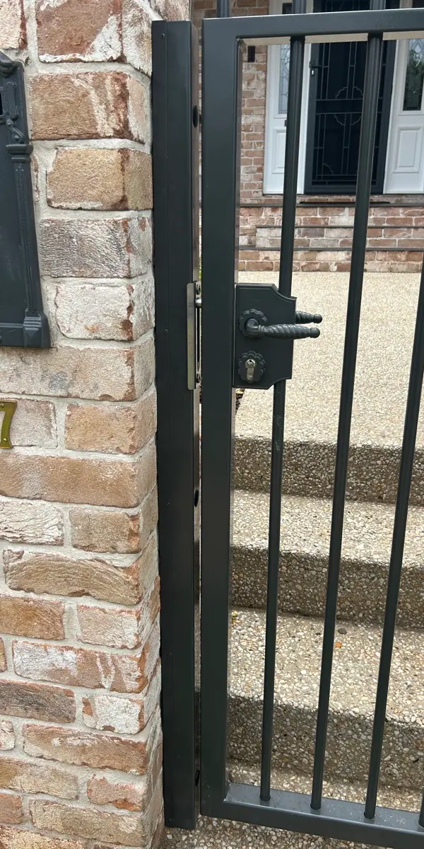 after Monument Powder-coated Aluminium Swing Gate – Gate + Fence, Mount Lofty