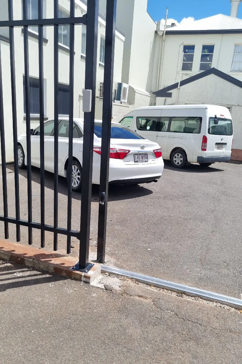 after Black Powder-coated Aluminium Sliding Gate – Electric Sliding Gate, Toowoomba