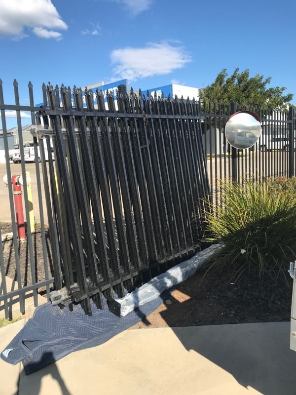 after Black Powder-coated Steel Custom Door – Fence Impact, Torrington
