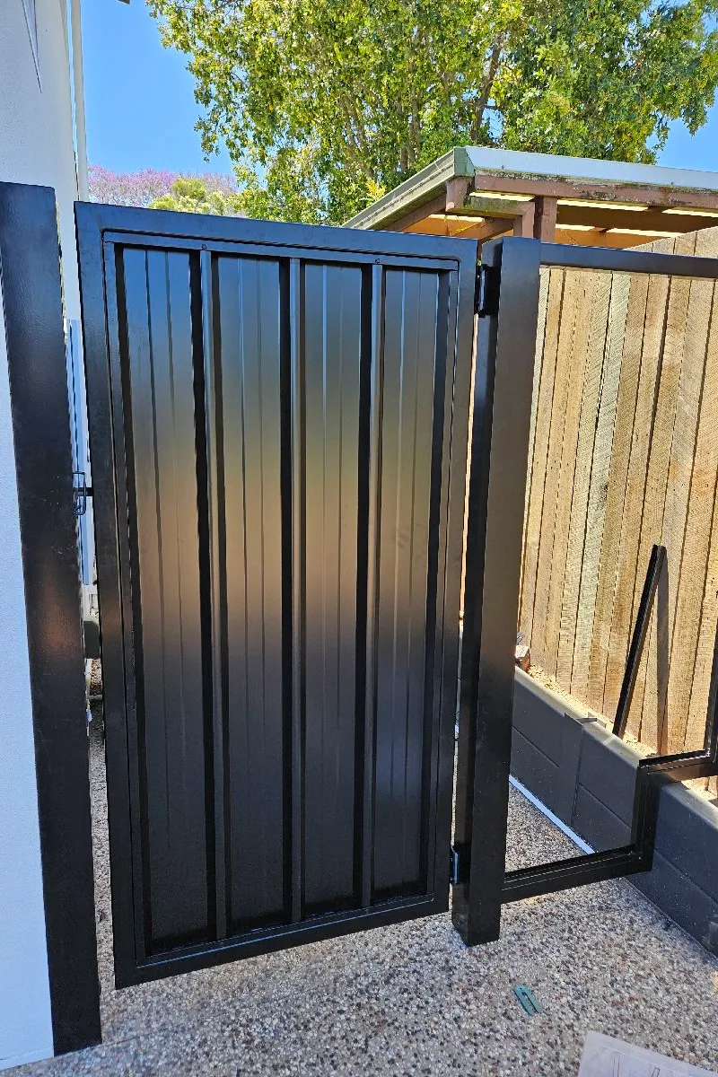 after Black Powder-coated Aluminium Swing Gate – Gate/Fencing, North Toowoomba