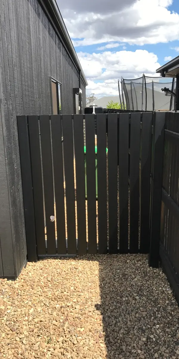 after Black Powder-coated Steel Swing Gate – PA GATES, Kearneys Springs