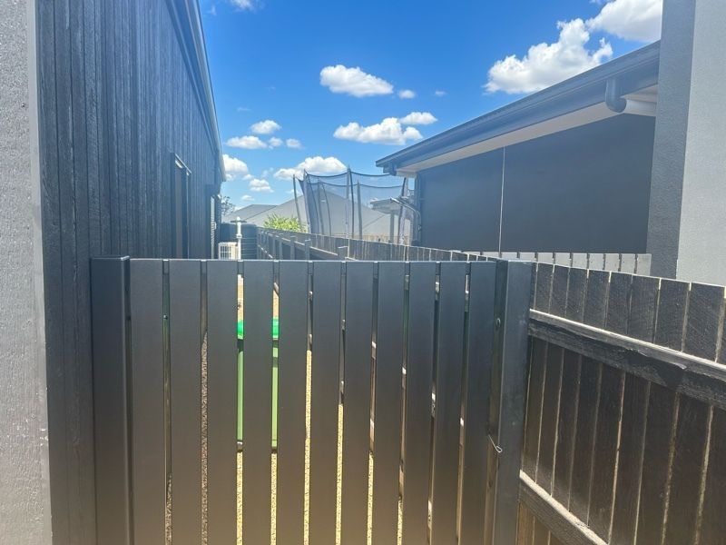 after Black Powder-coated Steel Swing Gate – PA GATES, Kearneys Springs