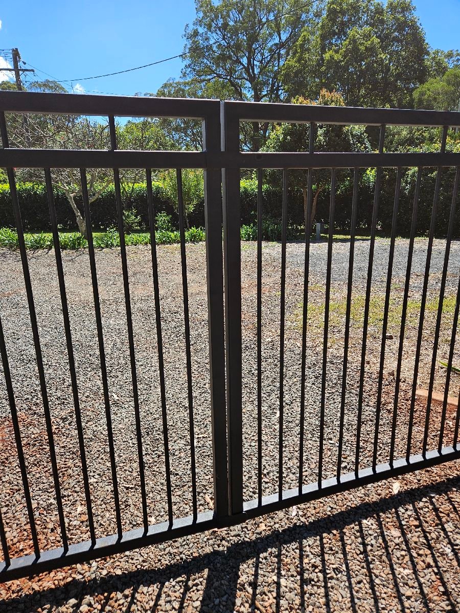 after Black Powder-coated Steel Swing Gate – 4 x Posts, Highfields