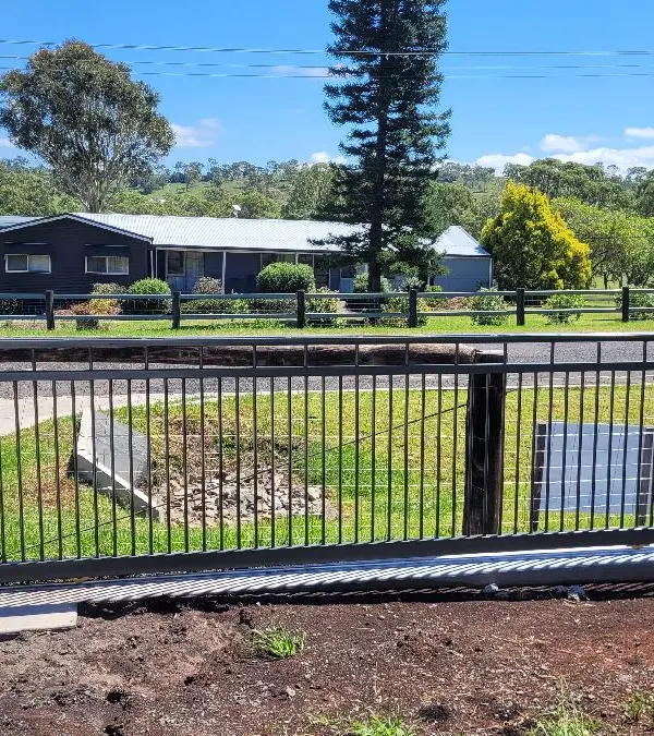 after Black Powder-coated Aluminium + Galvanised Frame Sliding Gate – Slide Gate + Motor, Cranley