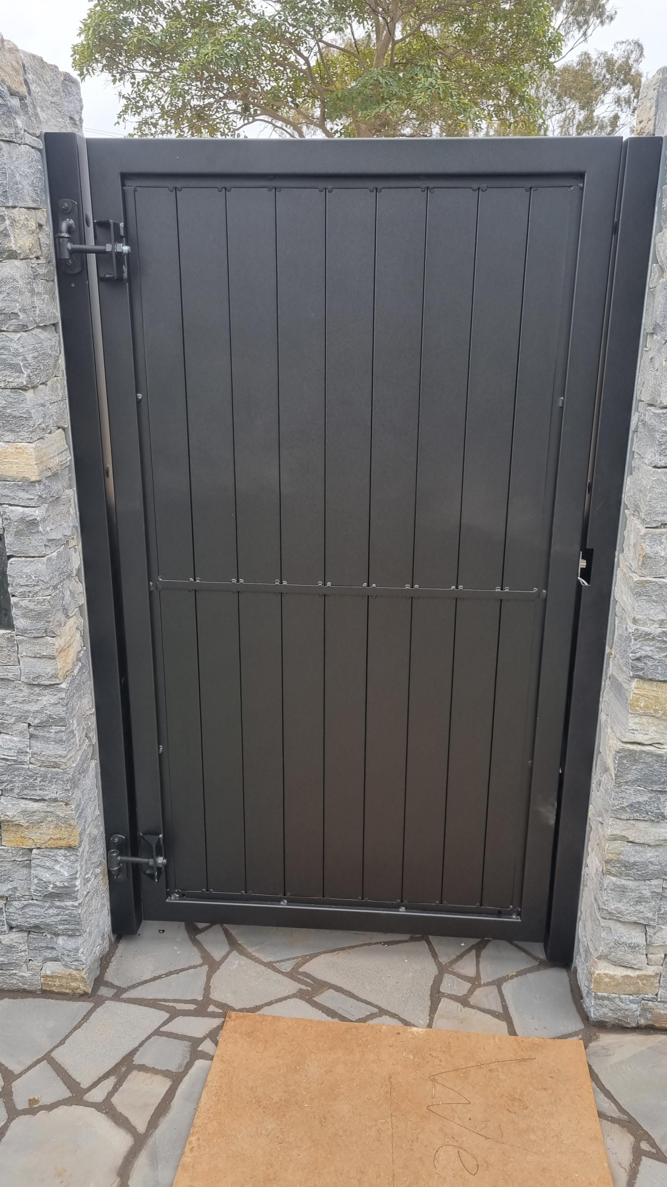 after Black Powder-coated Aluminium Swing Gate – Gate Fab, Redwood