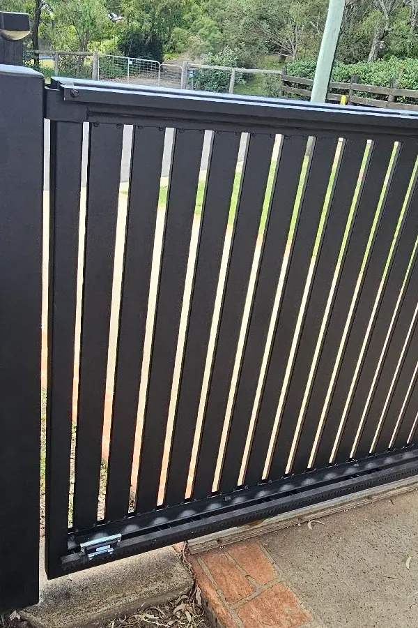 after Black Powder-coated Aluminium Sliding Gate – Gate + Motor, Gowrie Junction