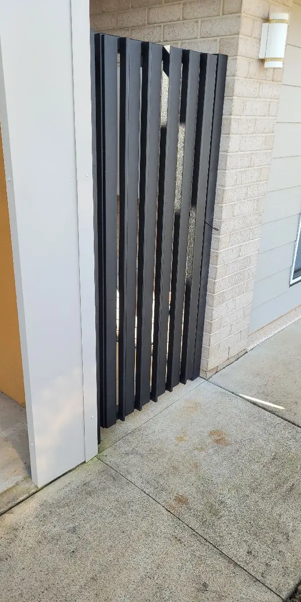 after Black Powder-coated Steel Swing Gate – PA Gate, Highfields