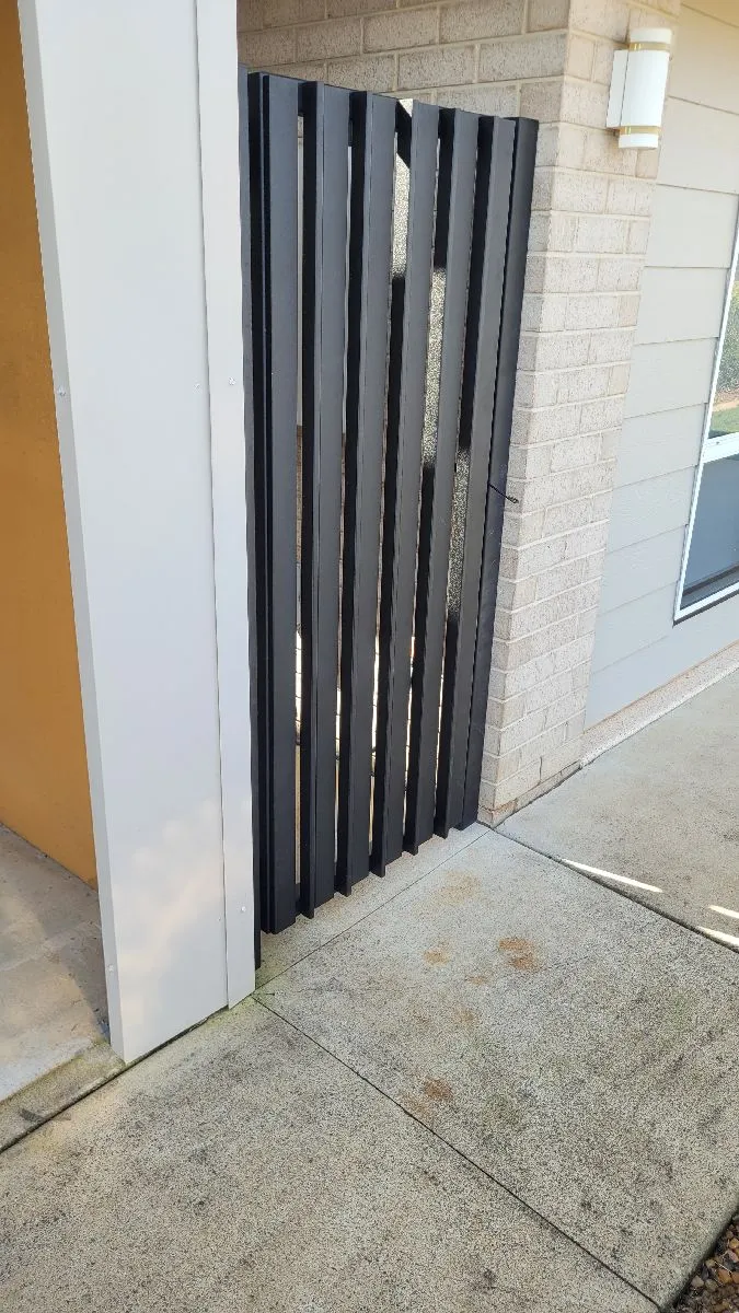 after Black Powder-coated Steel Swing Gate – PA Gate, Highfields