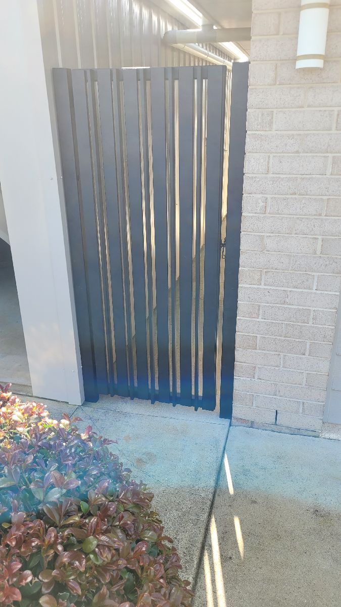 after Black Powder-coated Steel Swing Gate – PA Gate, Highfields