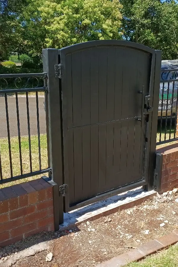 after Black Pro-Texture Black Swing Gate – Custom Arch-Top PA Gate, Middle Ridge