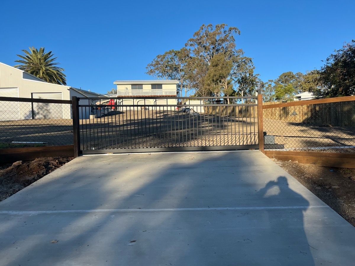 after Black Pro-Texture Black Sliding Gate – Slide Gate + Motor, Glenvale
