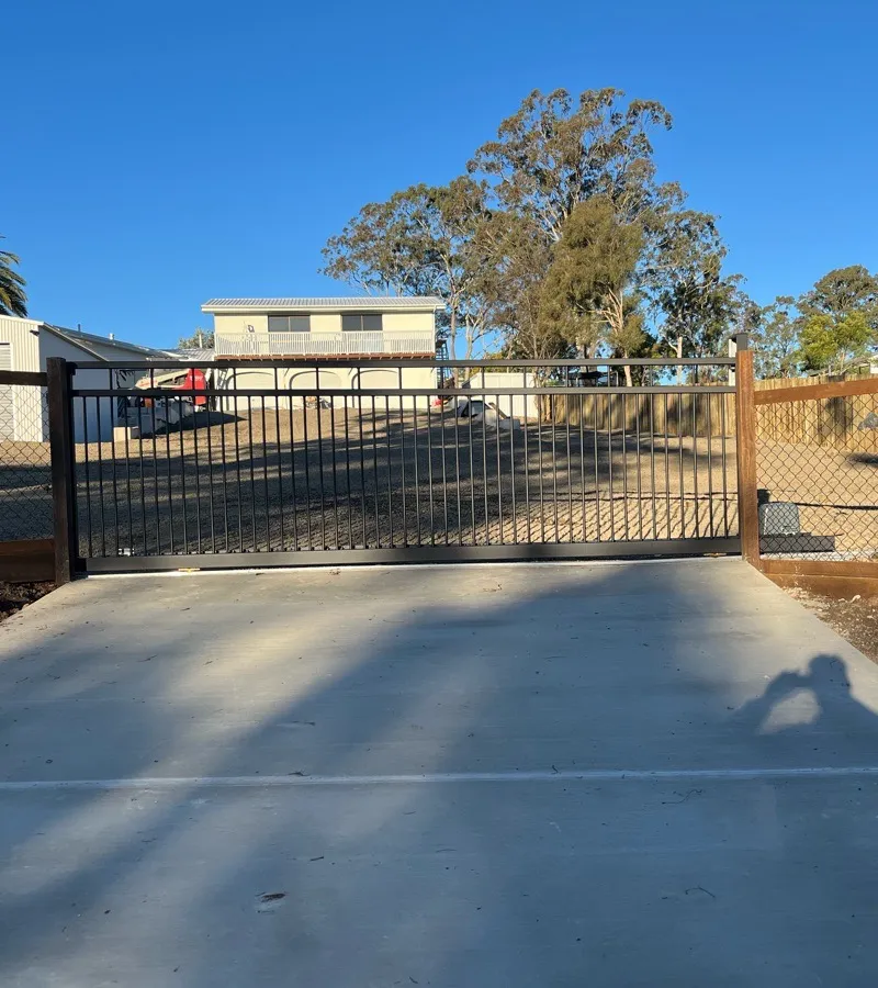after Black Pro-Texture Black Sliding Gate – Slide Gate + Motor, Glenvale