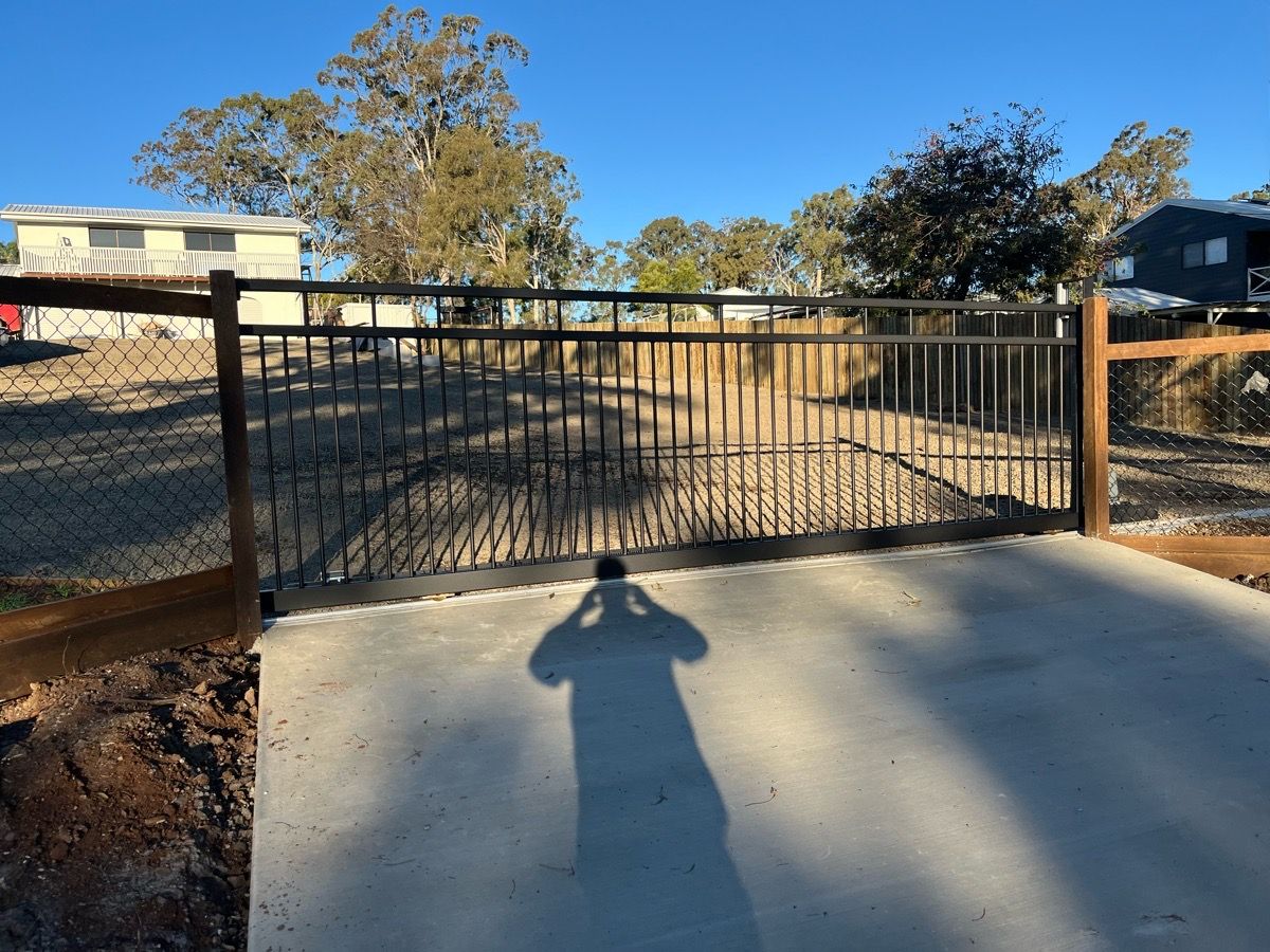 after Black Pro-Texture Black Sliding Gate – Slide Gate + Motor, Glenvale