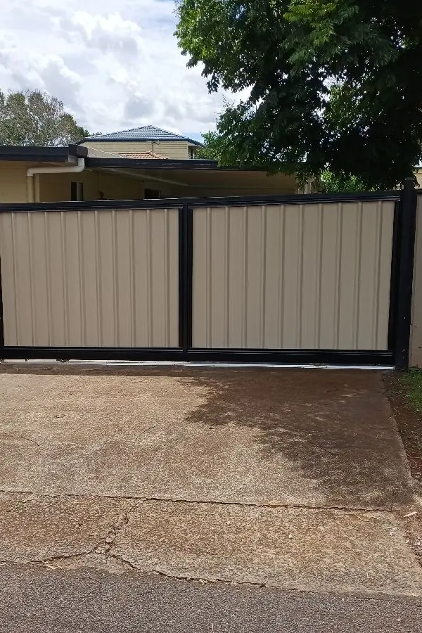 after Mocha Colorbond Steel Sliding Gate – Slide Gate + Motor, Centenary Heights