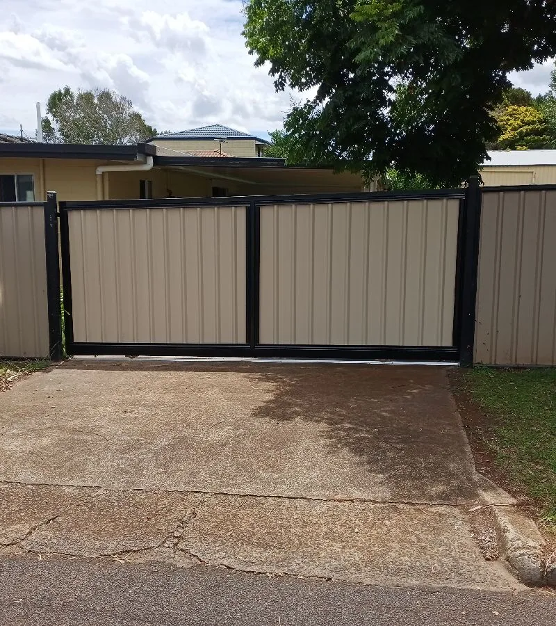 after Mocha Colorbond Steel Sliding Gate – Slide Gate + Motor, Centenary Heights