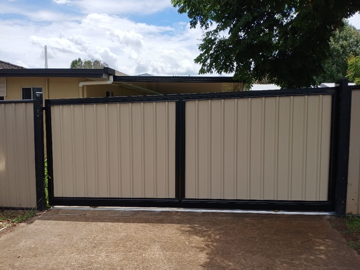 after Mocha Colorbond Steel Sliding Gate – Slide Gate + Motor, Centenary Heights