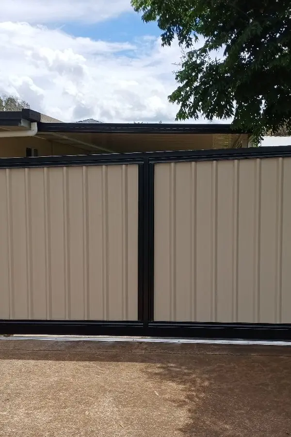 after Mocha Colorbond Steel Sliding Gate – Slide Gate + Motor, Centenary Heights