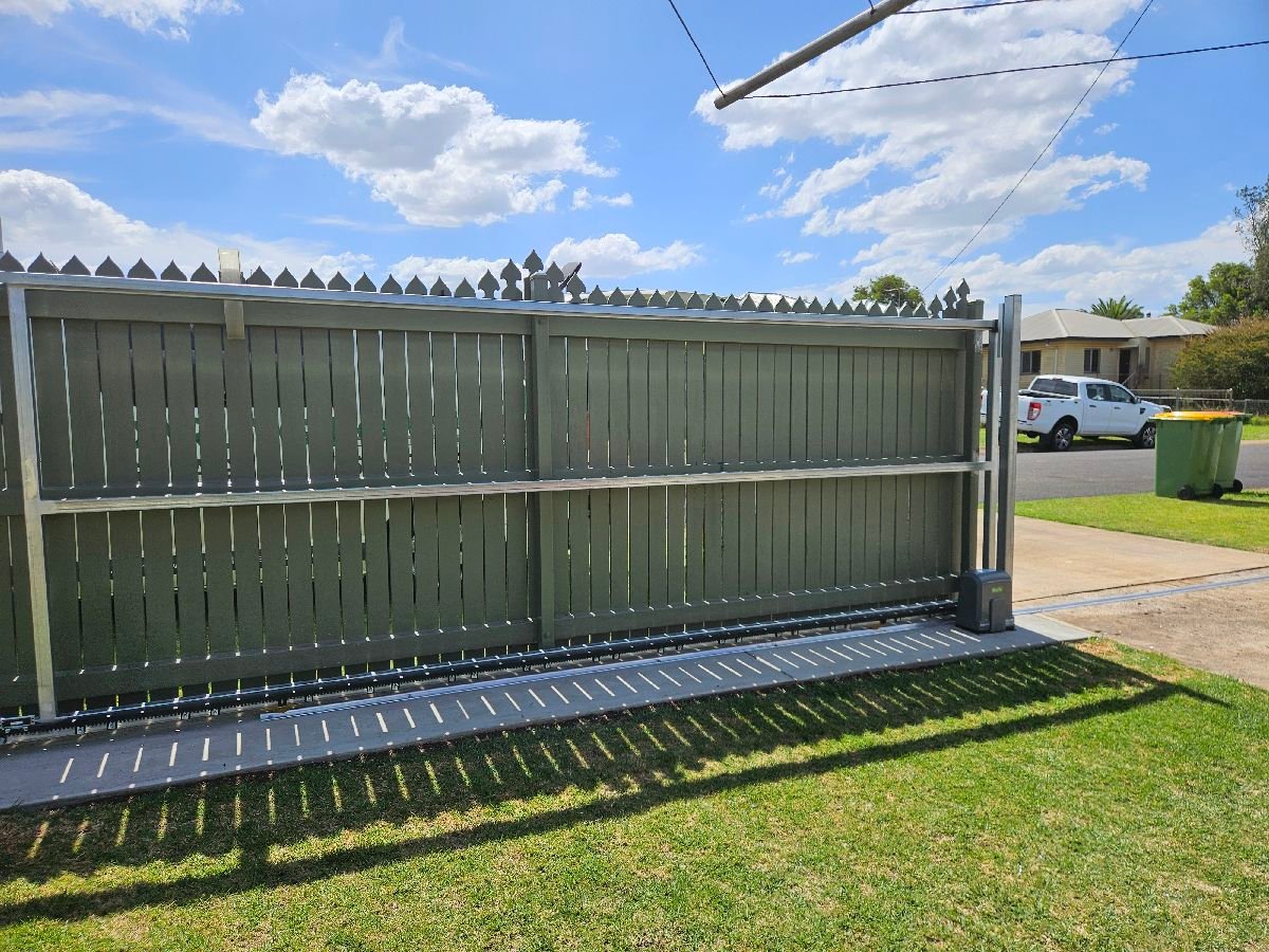 after Wood-look Timber Sliding Gate – Slide Gate + Motor, Harristown
