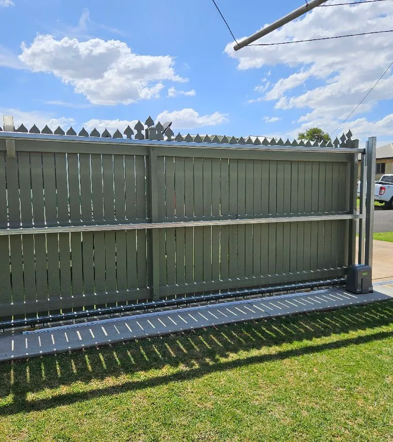 after Wood-look Timber Sliding Gate – Slide Gate + Motor, Harristown