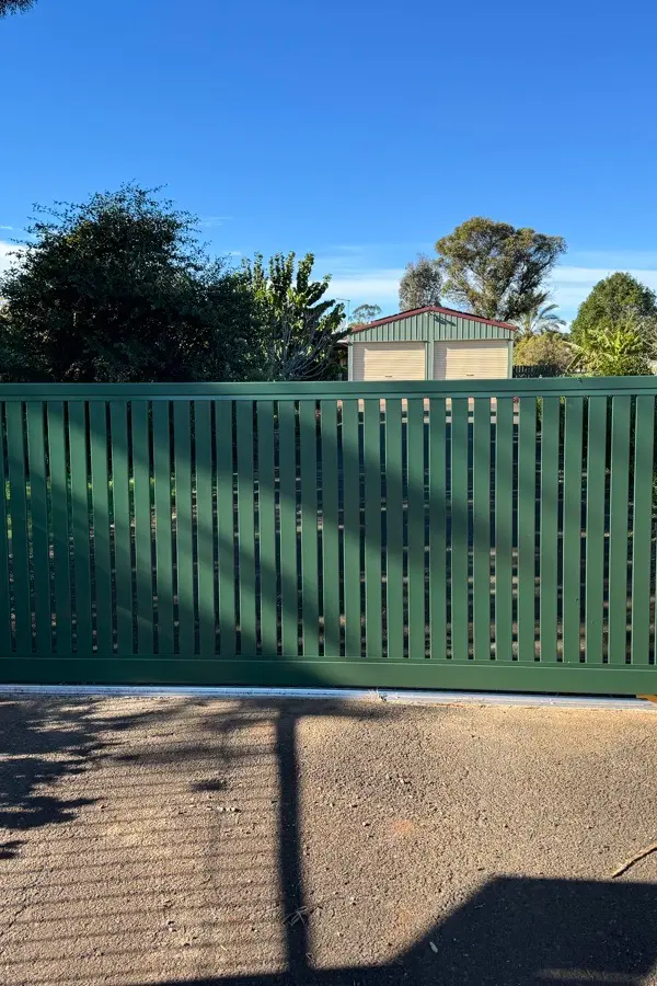 after Cottage Green Powder-coated Aluminium Sliding Gate – Gate Motor, Highfields