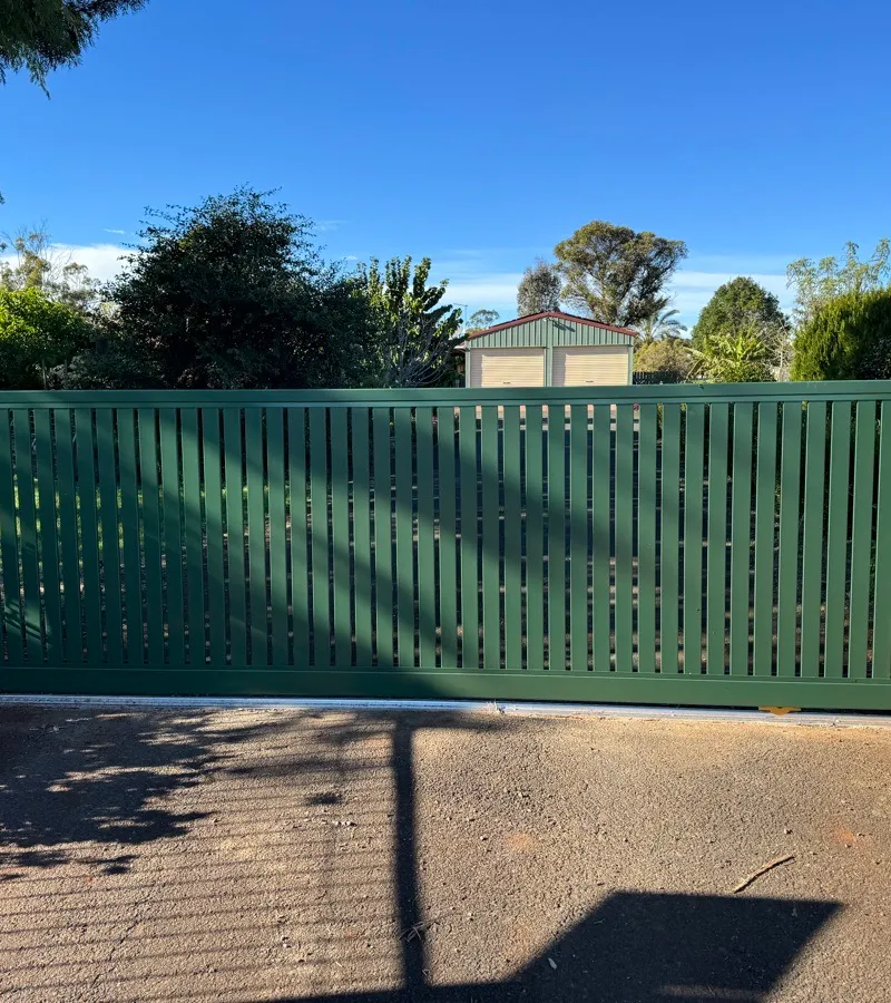 after Cottage Green Powder-coated Aluminium Sliding Gate – Gate Motor, Highfields