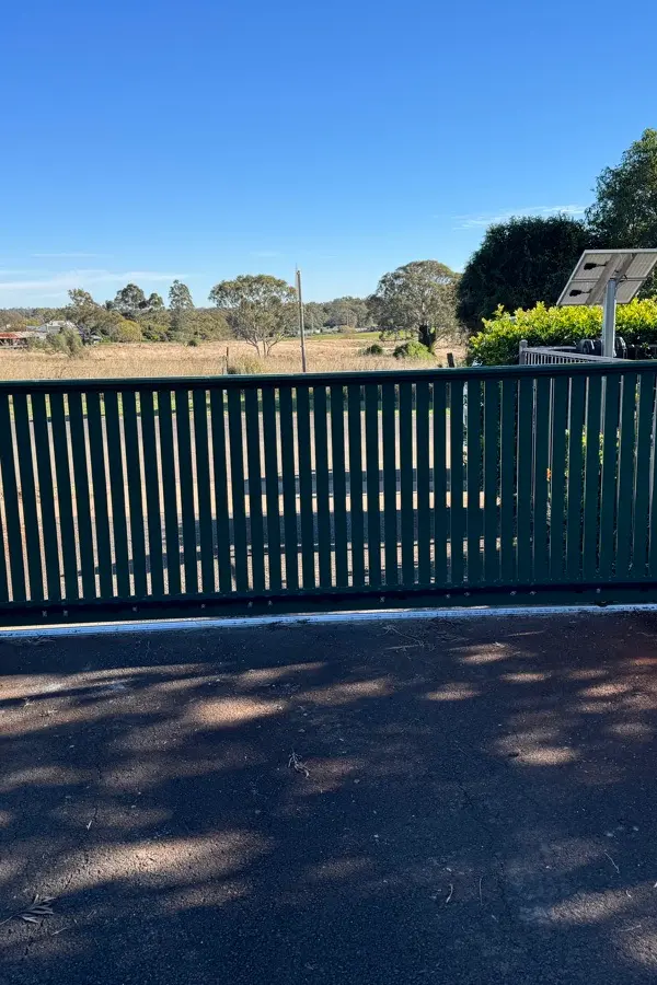 after Cottage Green Powder-coated Aluminium Sliding Gate – Gate Motor, Highfields