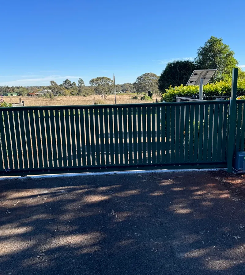 after Cottage Green Powder-coated Aluminium Sliding Gate – Gate Motor, Highfields