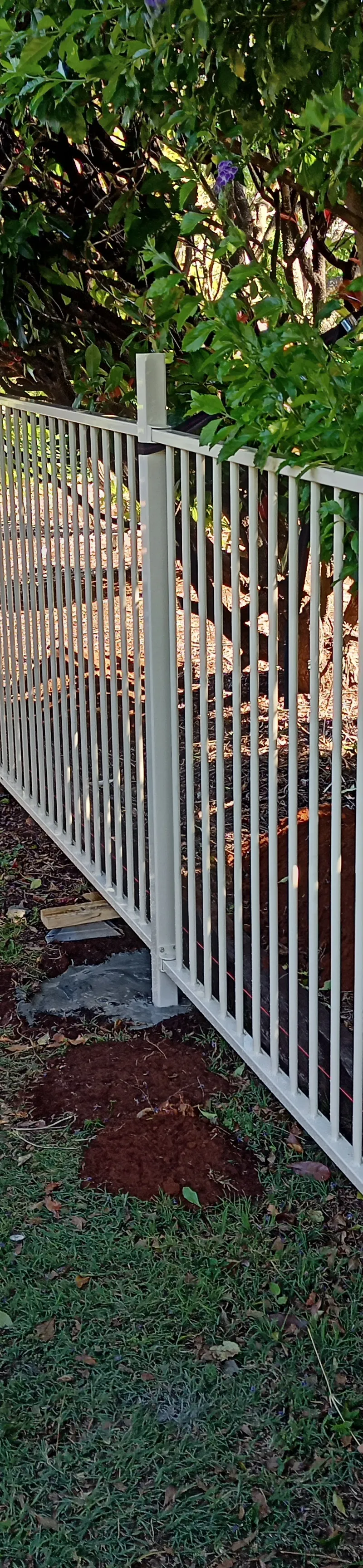 after Classic Cream Powder-coated Aluminium Custom Door – Fence Panels, Highfields