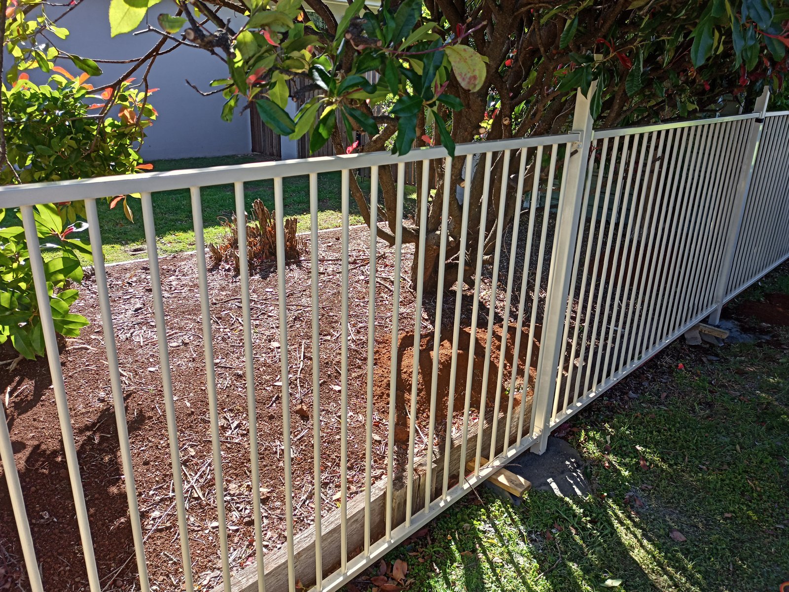 after Classic Cream Powder-coated Aluminium Custom Door – Fence Panels, Highfields