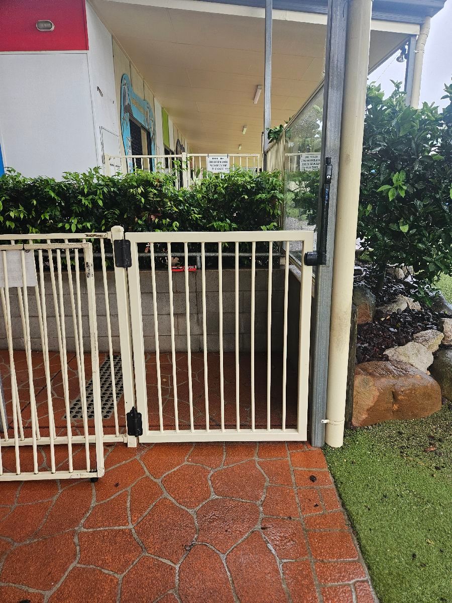 after Cream Powder-coated Steel Swing Gate – Manual Gate, South Toowoomba