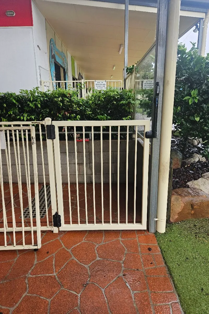 after Cream Powder-coated Steel Swing Gate – Manual Gate, South Toowoomba