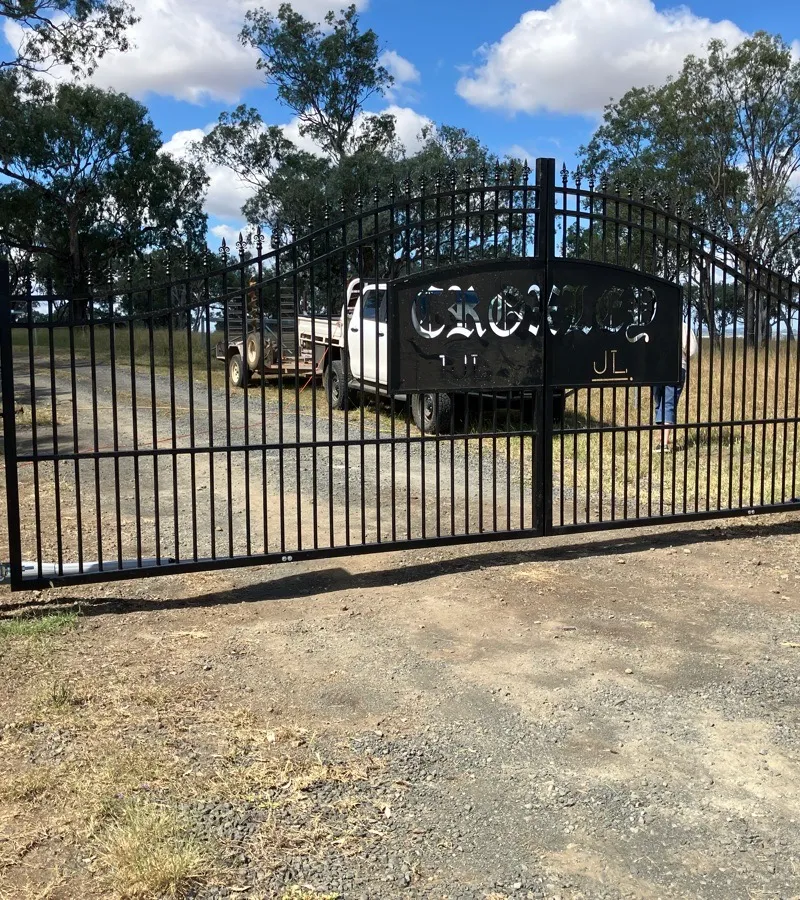 after Black Wrought Iron Motor – Gate Install (Motor + Solar Setup), Biddeston
