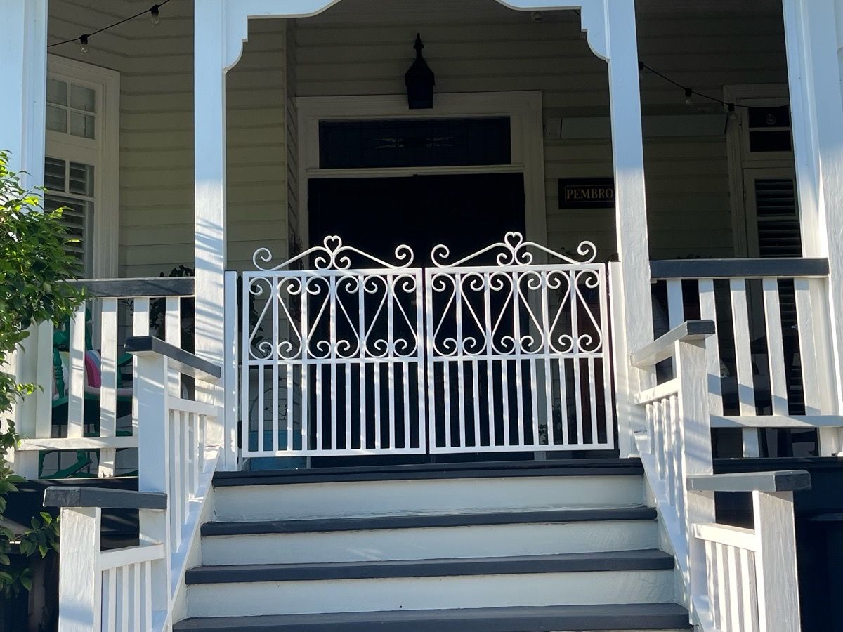 after White Powder-coated Steel Swing Gate – PA Gates, East Toowoomba