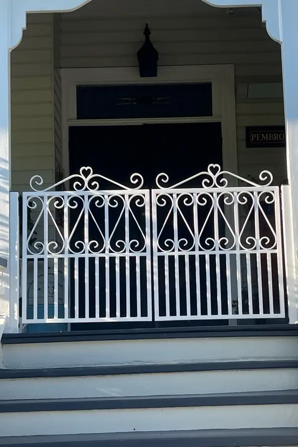 after White Powder-coated Steel Swing Gate – PA Gates, East Toowoomba