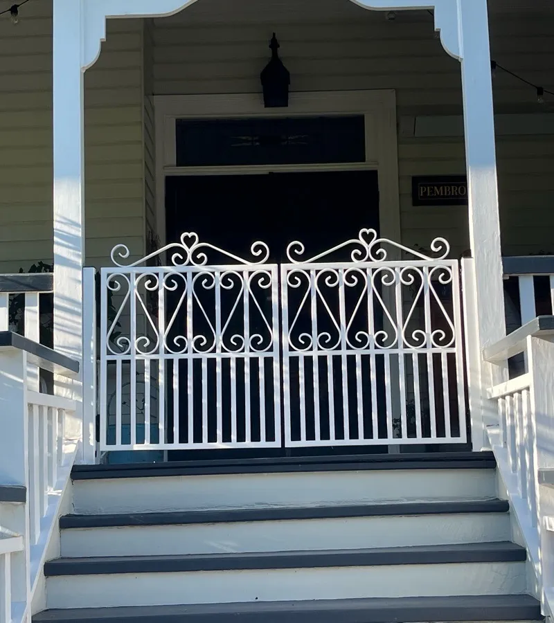 after White Powder-coated Steel Swing Gate – PA Gates, East Toowoomba