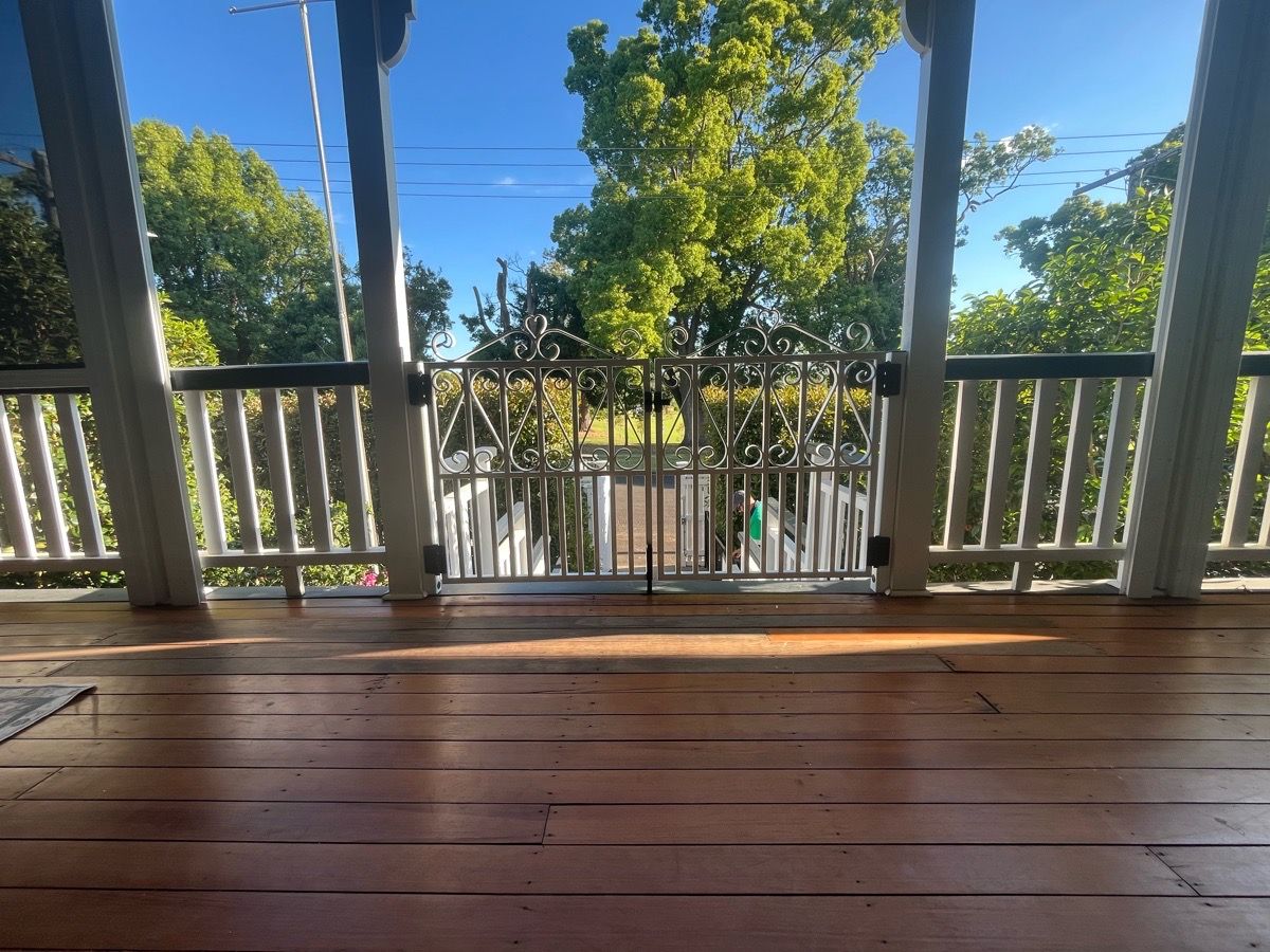 after White Powder-coated Steel Swing Gate – PA Gates, East Toowoomba