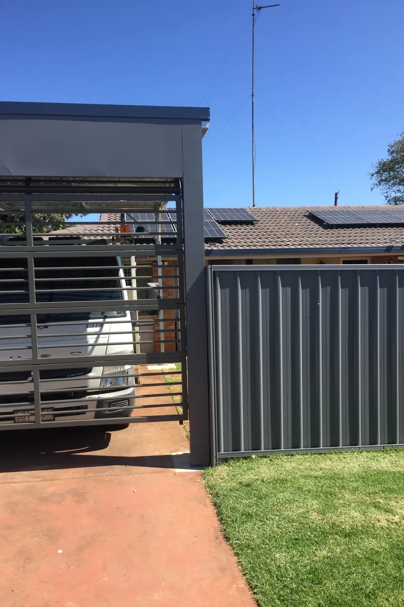 after Woodland Grey Powder-coated Aluminium Custom Door – Bar Grille, Harristown