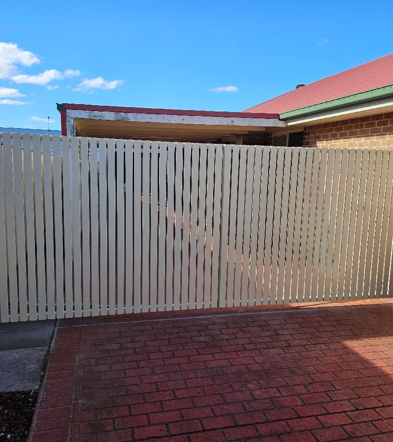 after Cream Powder-coated Steel Swing Gate – DBL Swing Gate + PA, Middle Ridge