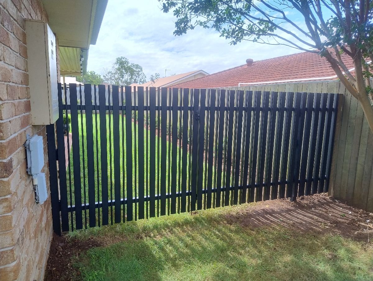after Pro Texture Black Powder-coated Aluminium Swing Gate – Manual Gate & PA Gate, Middle Ridge