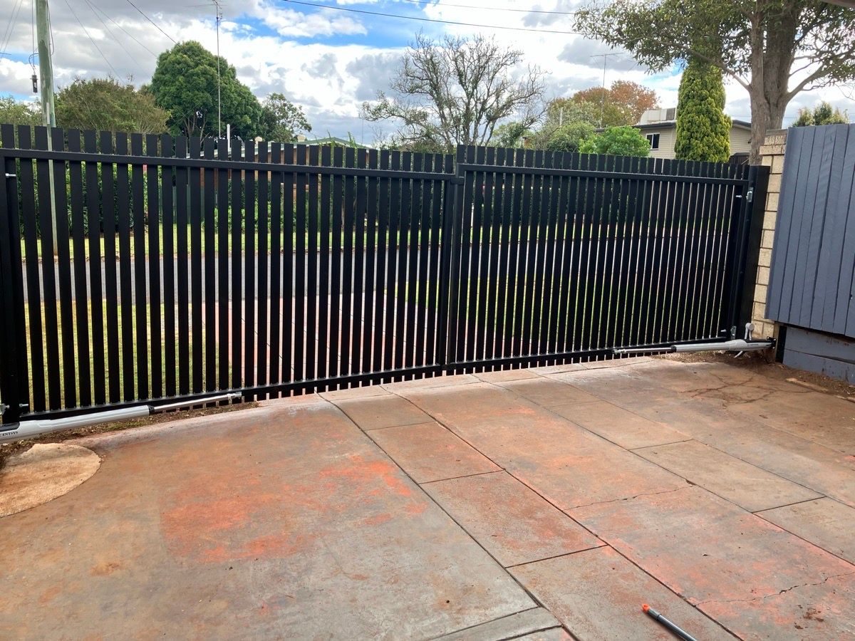 after Black Powder-coated Aluminium Swing Gate – Supply & Install Gate + Motor, Rangeville