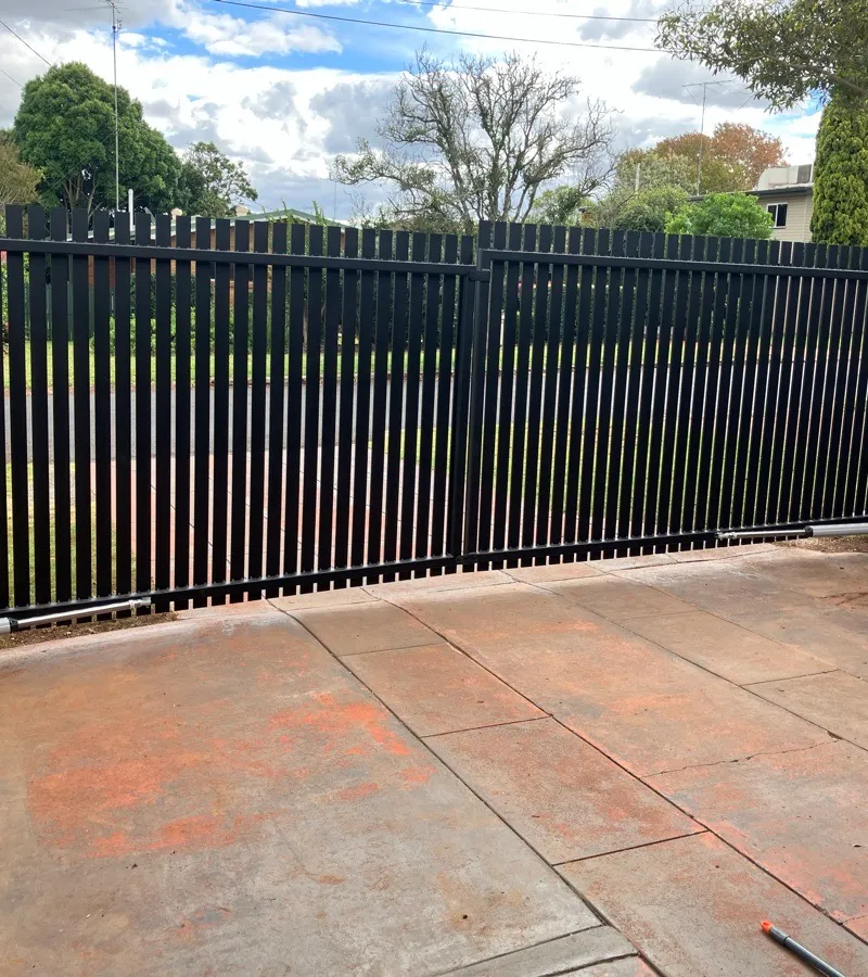 after Black Powder-coated Aluminium Swing Gate – Supply & Install Gate + Motor, Rangeville