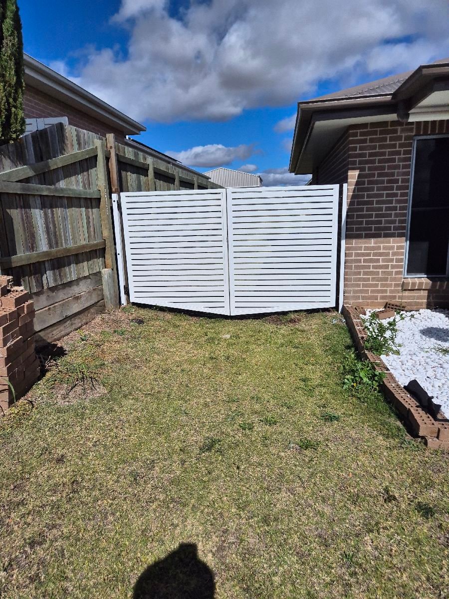 after Pro Texture White Powder-coated Aluminium Swing Gate – Manual Gates, Westbrook
