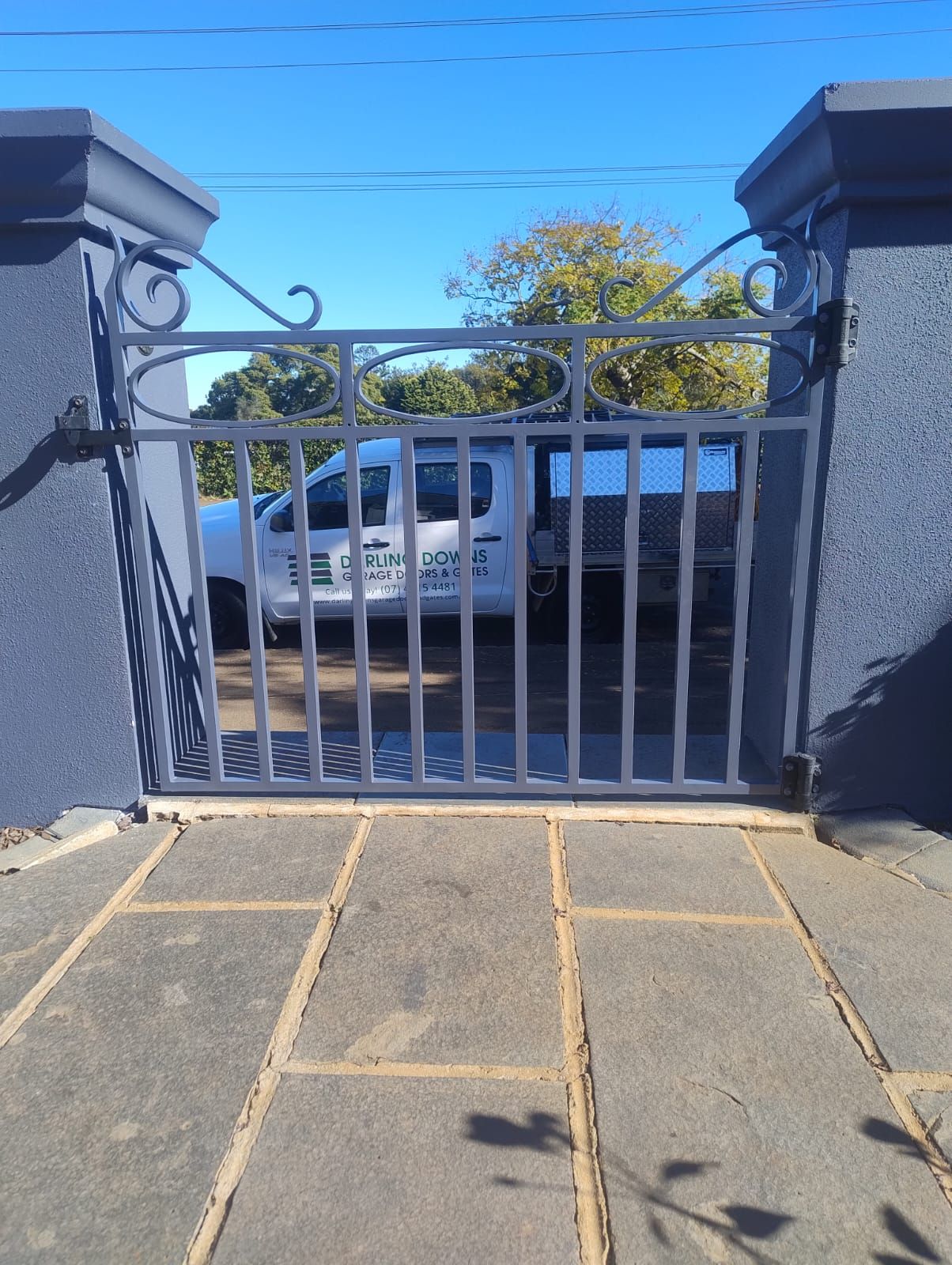 after Ironstone Powder-coated Aluminium Swing Gate – Replacement PA Gate + Swing Gates, East Toowoomba