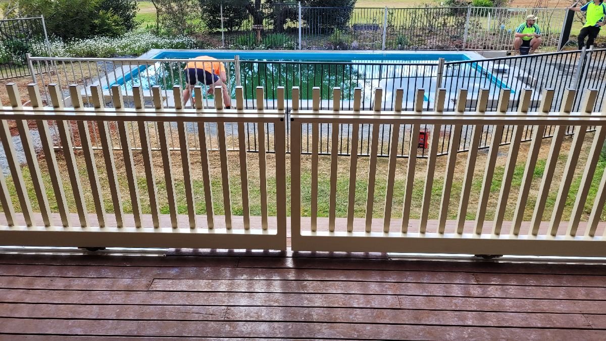 after Cream Powder-coated Steel Custom Door – Verandah Gates, Highfields