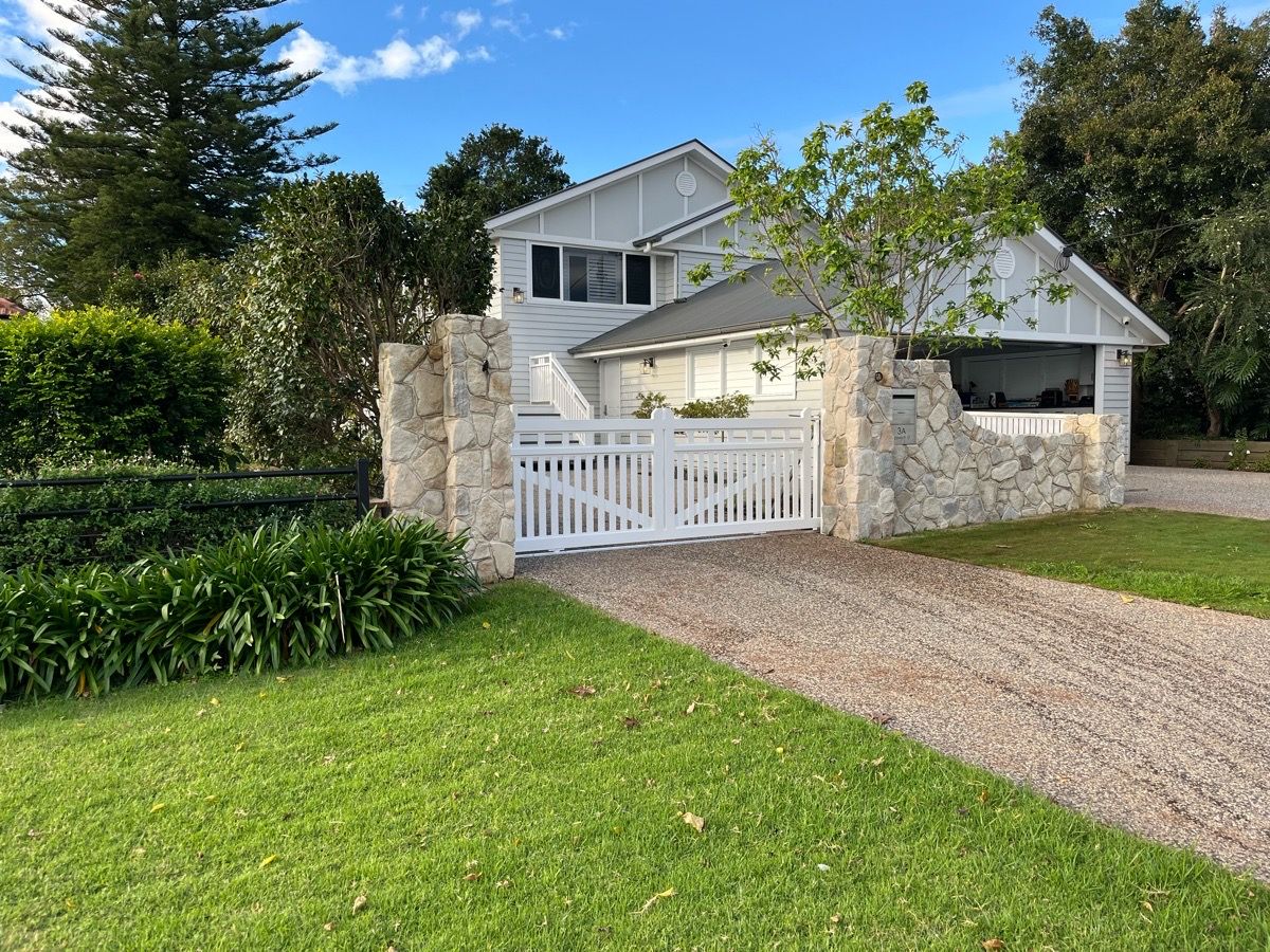 after White Powder-coated Aluminium Swing Gate – Double Swing + Motor, East Toowoomba
