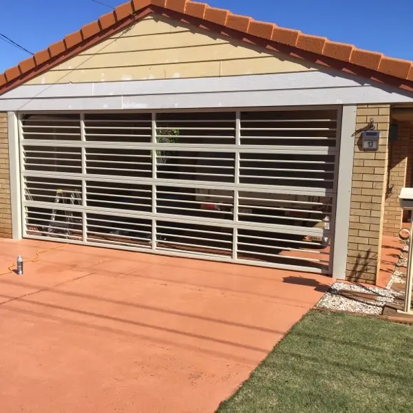 after Cream Powder-coated Aluminium Custom Door – Bar Grille, Centenary Heights