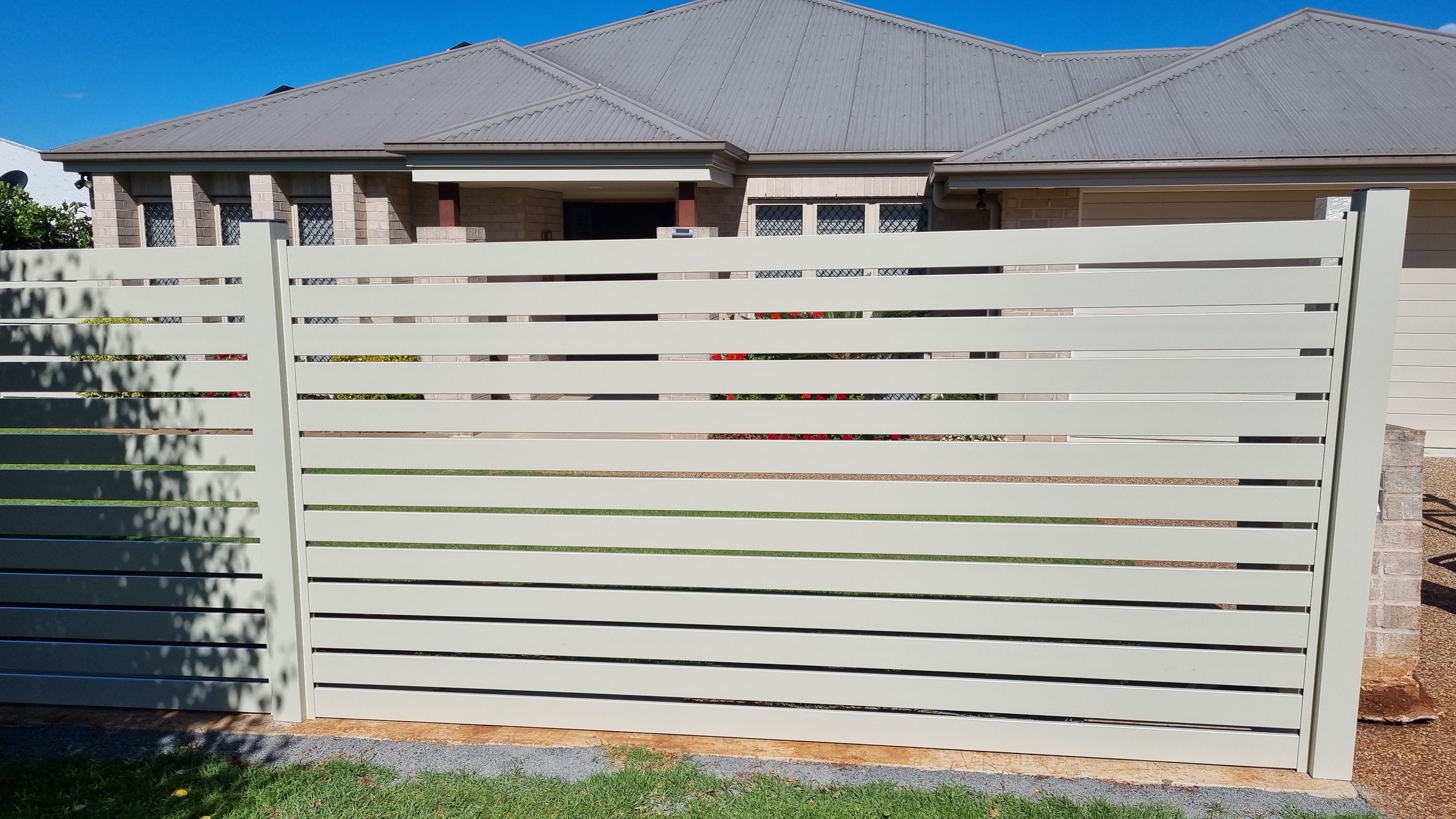 after Mocha Powder-coated Aluminium Sliding Gate – Sliding Gate/ Return & Fencing, Middle Ridge