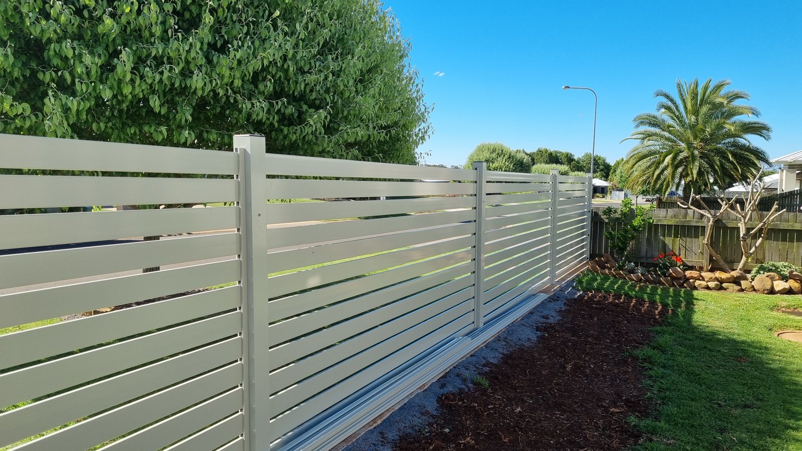 after Mocha Powder-coated Aluminium Sliding Gate – Sliding Gate/ Return & Fencing, Middle Ridge